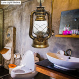 Industrial Clear Glass Pendant Ceiling Light For Coffee Shop - Black/Bronze/Antique Brass Finish