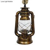 Industrial Clear Glass Pendant Ceiling Light For Coffee Shop - Black/Bronze/Antique Brass Finish