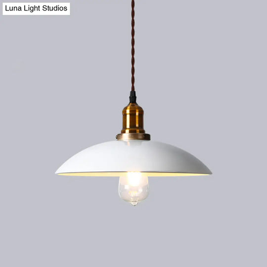 Restaurant Hanging Pendant Light Industrial Metal Cone Shade Ceiling Fixture White / B