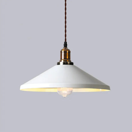 Industrial Cone Shade Ceiling Light - Metal Hanging Pendant For Restaurant White / A
