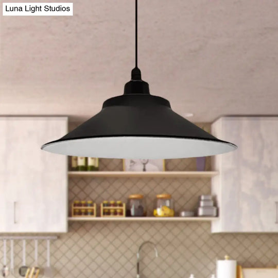 12/14 Diameter Industrial Pendant Light With Cone Shade In Black For Hanging Ceiling