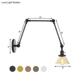 Industrial Cone Wall Light With Clear/Amber Glass And Arm - Black/Bronze/Brass (8+8/8+8+8)