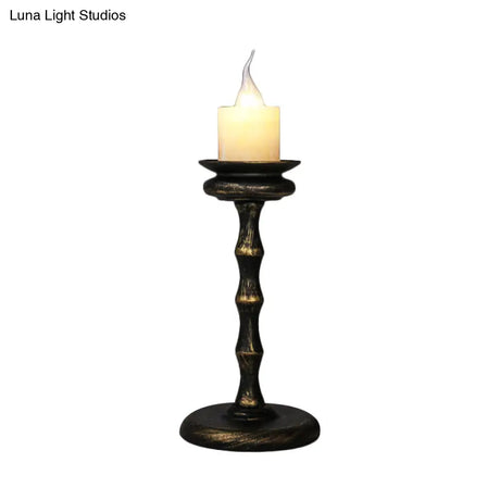 Industrial Desk Lamp With Candelabra Marble Table Accent In Brass/Bronze