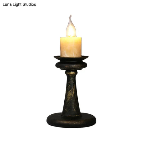Industrial Desk Lamp With Candelabra Marble Table Accent In Brass/Bronze