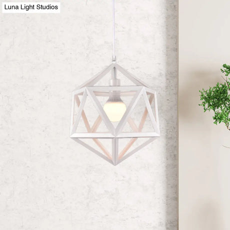 Industrial Geometric Metal Pendant Light - Blue/White/Yellow