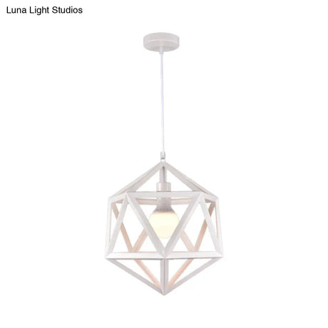 Industrial Geometric Metal Pendant Light - Blue/White/Yellow