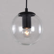 Industrial Globe Pendant Lighting - Wide 1-Light Clear Glass Ceiling Light (6’/8’/12’)