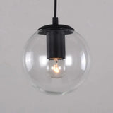 Industrial Globe Pendant Lighting - Wide 1-Light Clear Glass Ceiling Light (6’/8’/12’)