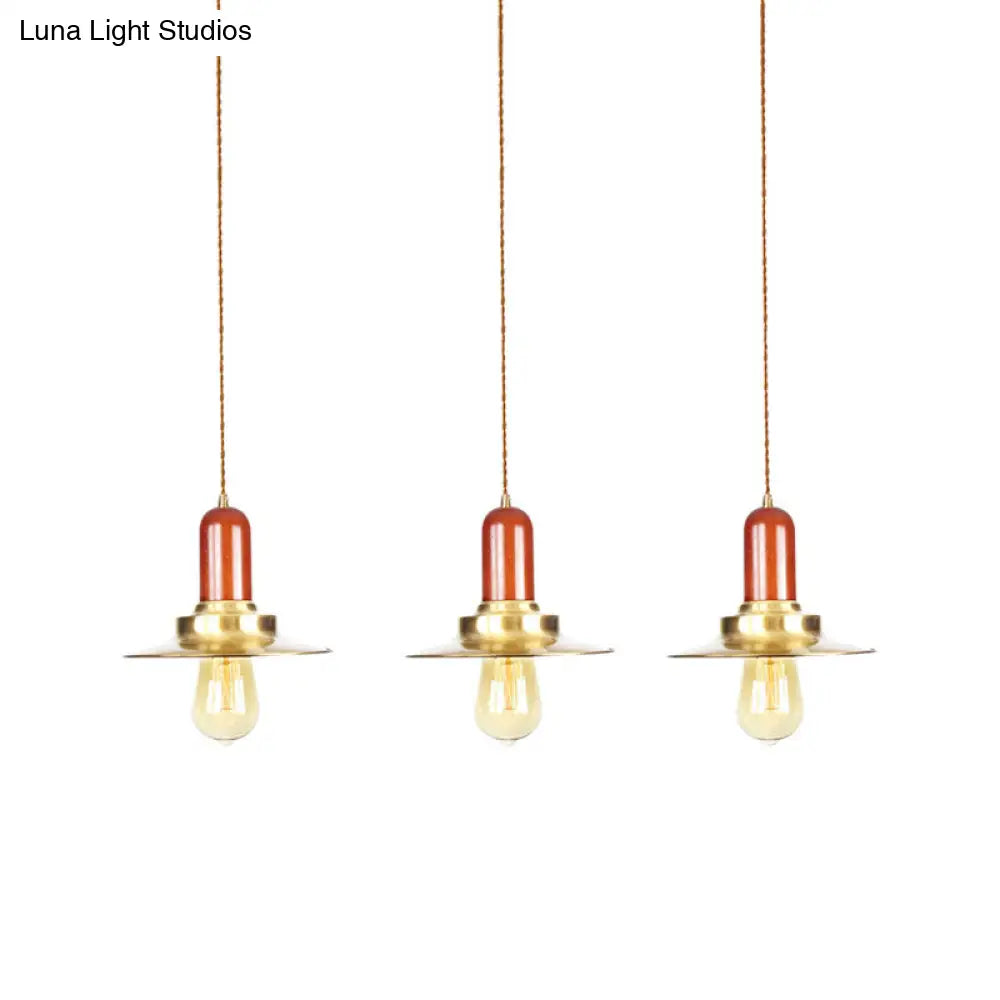 Gold Finish 3/5/7-Bulb Industrial Metallic Pendant Lamp - Multiple Hanging Lights For Ceiling