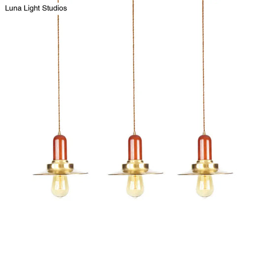 Gold Finish 3/5/7-Bulb Industrial Metallic Pendant Lamp - Multiple Hanging Lights For Ceiling