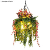 Industrial Green Dome Shade Chandelier With Frosted Glass - 4 Heads Perfect For Restaurants And