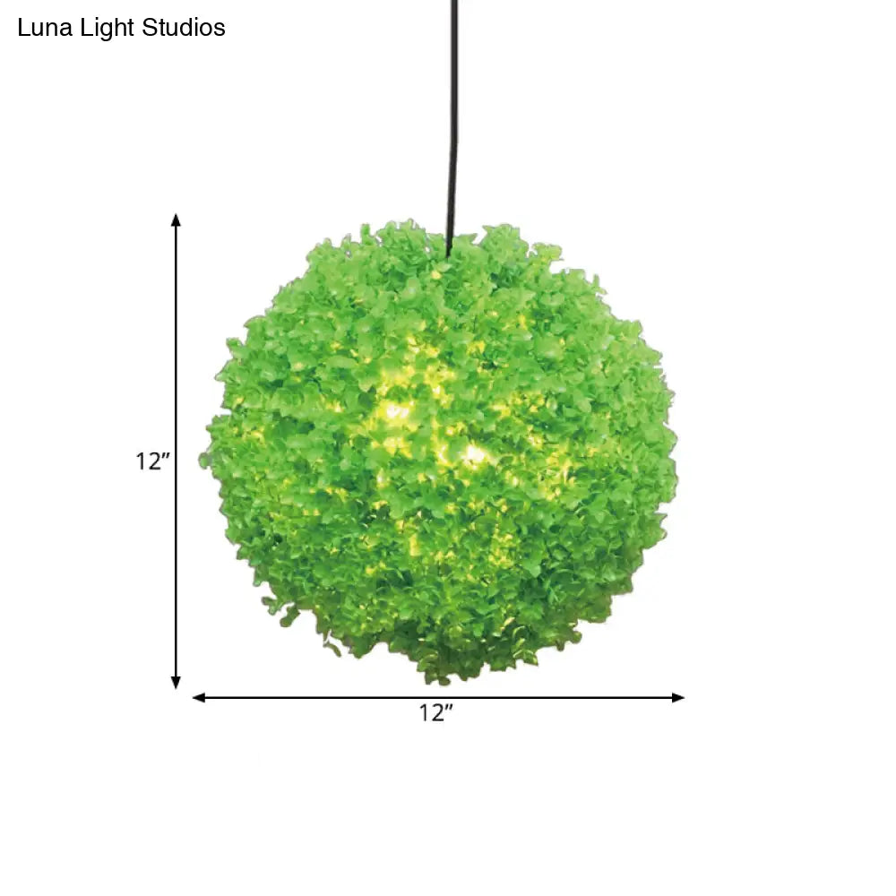 Industrial Green Metal Shade Hanging Lamp - 1 Head Ceiling Light With Led Perfect For Restaurant