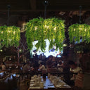 Industrial Green Plant Design Metal Chandelier Light Fixture - 5 Lights 21.5’/25.5’ Wide / 21.5’