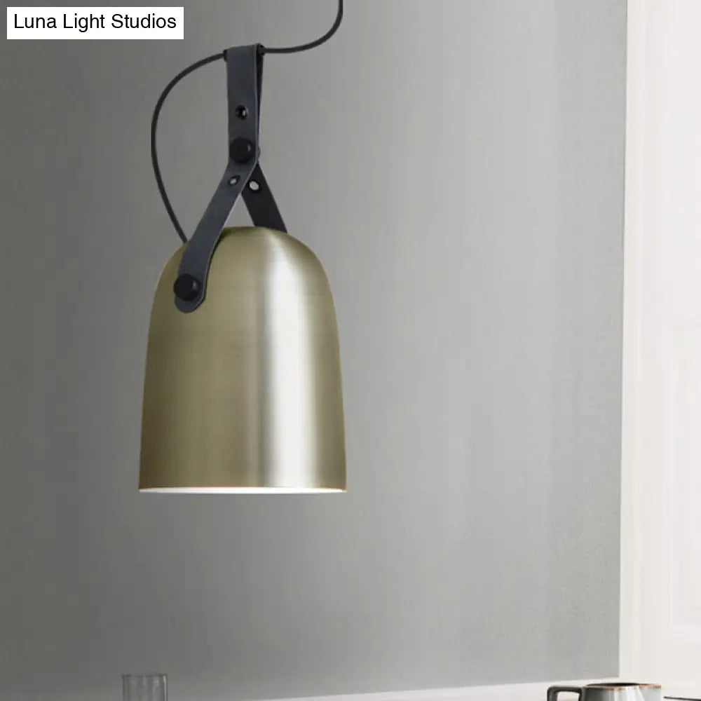 Industrial Hanging Kitchen Ceiling Lamp - Factory Iron Elongated Dome Shape 1 Head