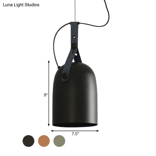Industrial Hanging Kitchen Ceiling Lamp - Factory Iron Elongated Dome Shape 1 Head