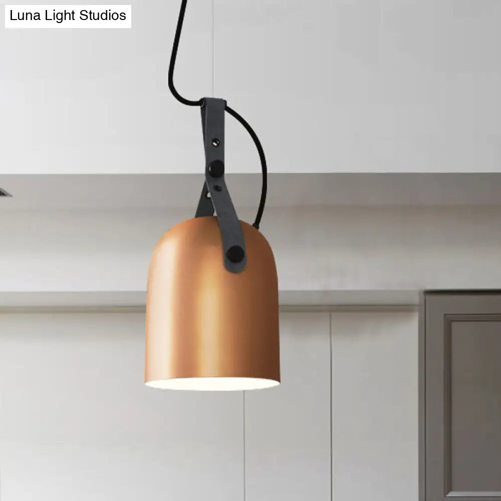 Industrial Hanging Kitchen Ceiling Lamp - Factory Iron Elongated Dome Shape 1 Head