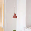 Industrial Hanging Pendant Lamp With Funnel Shade - Black/Grey Aluminum And Concrete Ceiling Light