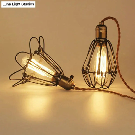 Industrial Iron Flower Pendant Light Ceiling Fixture For Bar - Hanging Cord Included