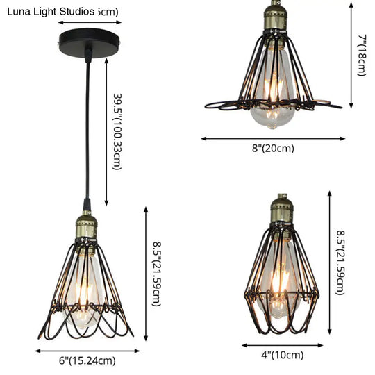 Industrial Flower Pendant Light For Bar And Ceiling