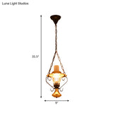 Industrial Metal 1/3-Light Cluster Pendant With Clear Glass For Restaurants