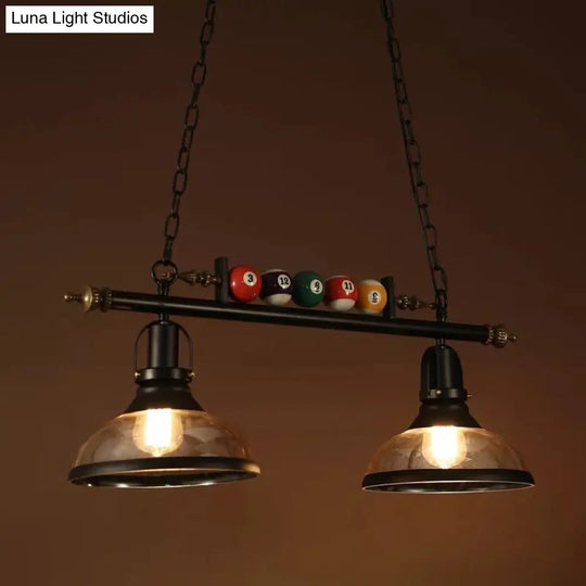 Industrial Metal Billiards Island Light For Restaurants With Bowl Shade