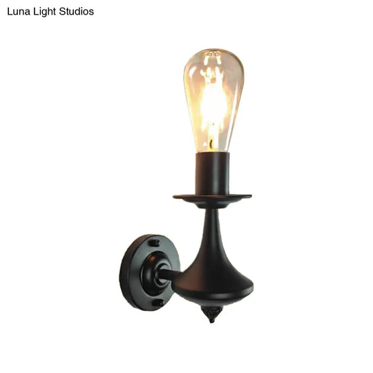Industrial Metal Exposed Bulb Wall Sconce Light Fixture 1/2 For Dining Room