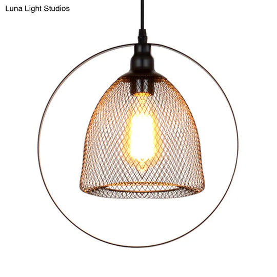 Industrial Black Metal Pendant Light For Living Rooms