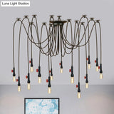 Industrial Metal Pendant Lamp With Valve And Pipe Design - Black 2/3 Lights Kitchen Ceiling Fixture