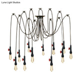 Industrial Metal Pendant Lamp With Valve And Pipe Design - Black 2/3 Lights Kitchen Ceiling Fixture
