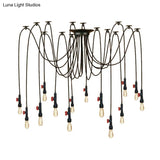 Industrial Metal Pendant Lamp With Valve And Pipe Design - Black 2/3 Lights Kitchen Ceiling Fixture