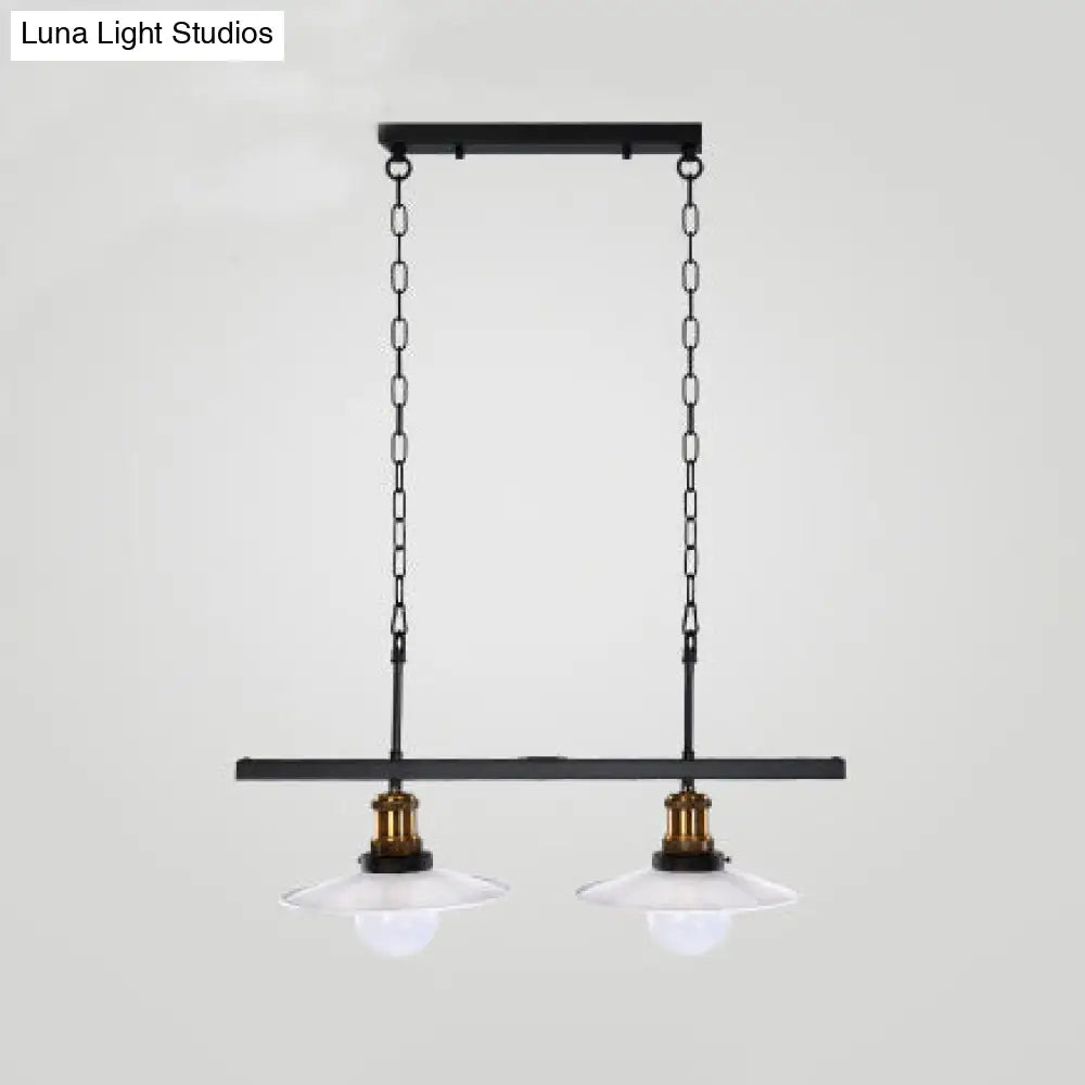 Industrial Metal Pendant Light Fixture For Kitchen Island With White Cone Shades And Chains (2 Or