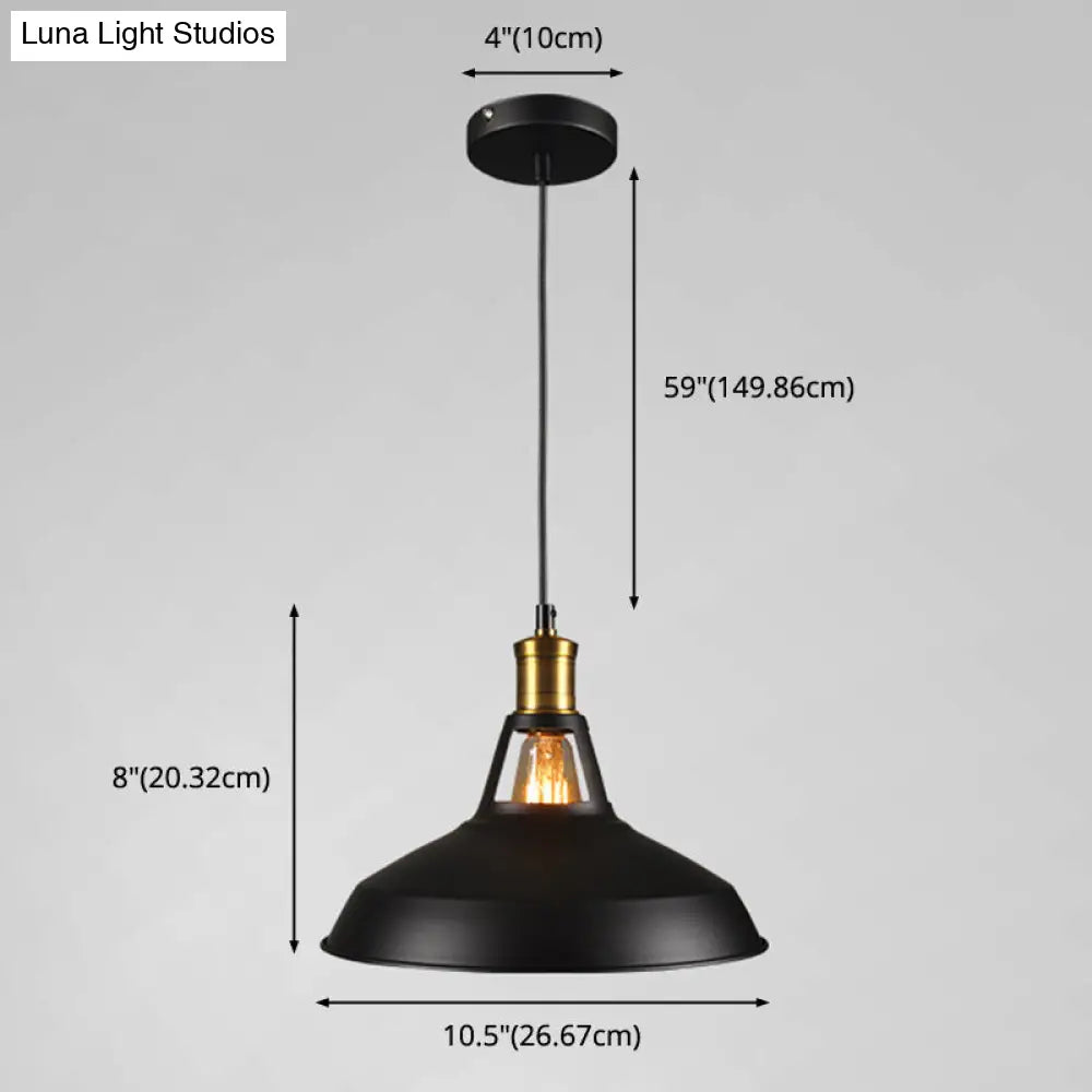 Industrial Style Metal Pendant Light Fixture For Shaded Restaurant - Hanging Kit