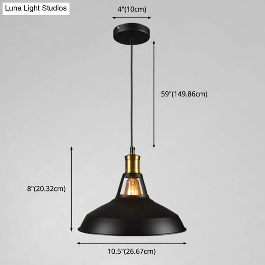 Industrial Style Metal Pendant Light Fixture For Shaded Restaurant - Hanging Kit