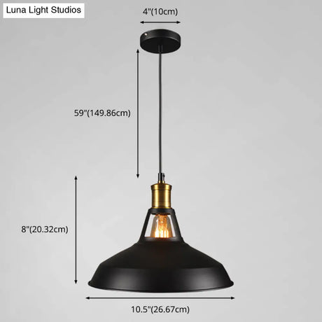 Industrial Metal Pendant Light Kit For Shaded Restaurant - Stylish Hanging Fixture