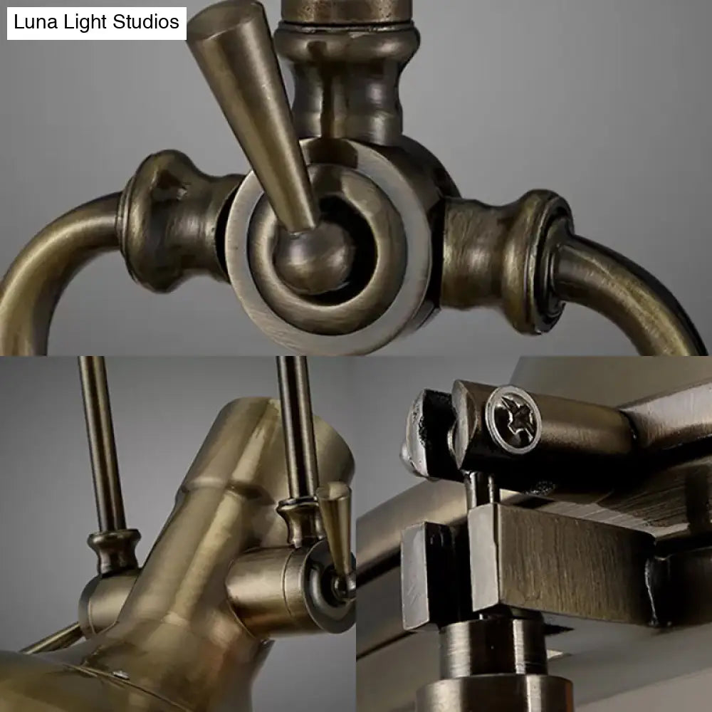 Industrial Metal Pendant Lighting With Antique Brass/Copper Finish And Frosted Diffuser