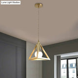 Industrial Metal Pendant Lighting With Gold Finish And Wire Frame For Dining Room Or Ambient