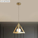 Industrial Metal Pendant Lighting With Gold Finish And Wire Frame For Dining Room - 1 Head