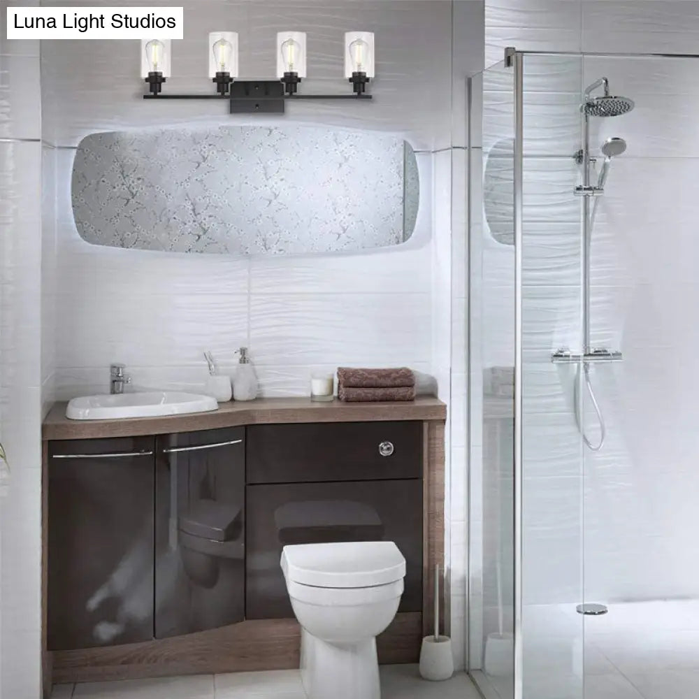 Industrial Retro Glass Vanity Wall Light Fixtures - Cylindrical Design