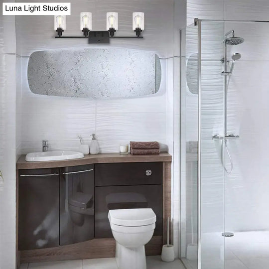 Industrial Retro Glass Vanity Wall Light Fixtures - Cylindrical Design