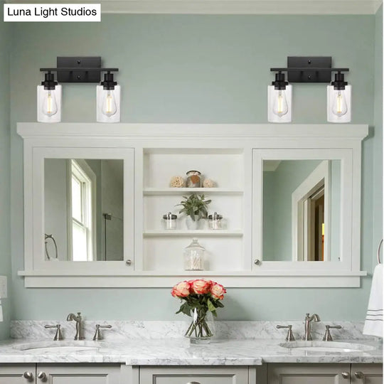 Industrial Retro Glass Vanity Wall Light Fixtures - Cylindrical Design