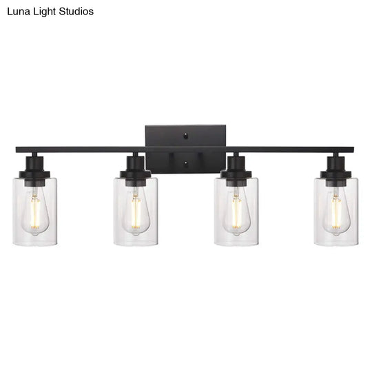 Industrial Retro Glass Vanity Wall Light Fixtures - Cylindrical Design