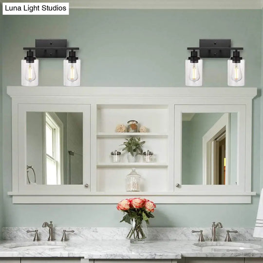 Industrial Retro Glass Vanity Wall Light Fixtures - Cylindrical Design