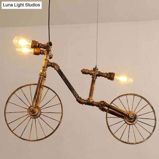 Industrial Rustic Metal Ceiling Chandelier - Stylish Dining Room Hanging Light Fixture Rust / C