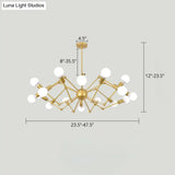 Industrial Spider Chandelier With Open Bulb Design For Clothing Shops