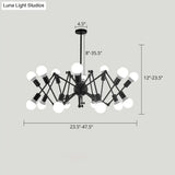 Industrial Spider Chandelier With Open Bulb Design For Clothing Shops