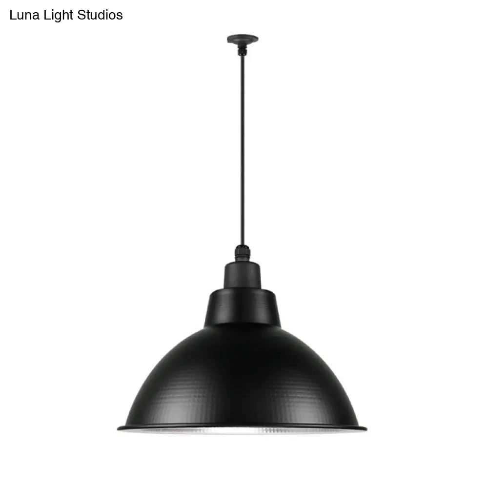 Industrial Style Black Metal Pendant Lighting 1 Head Bowl Suspension Light 12/14/15 Width / 12