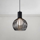 Industrial Style Ceiling Lamp - Metal Dome Cage In White/Beige 1 Bulb 8.5’/11’/15’ Wide Black / 8.5’
