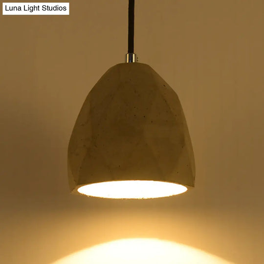 1-Bulb Industrial-Style Grey Cement Pendant Lighting: Restaurant Hanging Lamp Kit