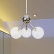 Industrial Style Hanging Chandelier Light - 13’/27.5’/34’ W Orbit Shade Amber/Clear/Smoke