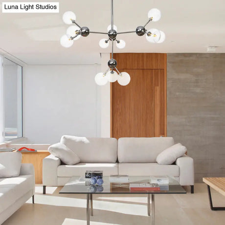 Industrial Style Hanging Chandelier Light - 13’/27.5’/34’ W Orbit Shade Amber/Clear/Smoke